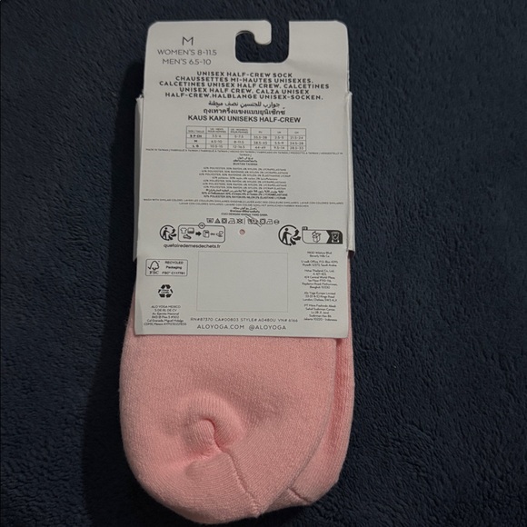 ALO Yoga Soft Pink Half-Crew Socks - Picture 3 of 3